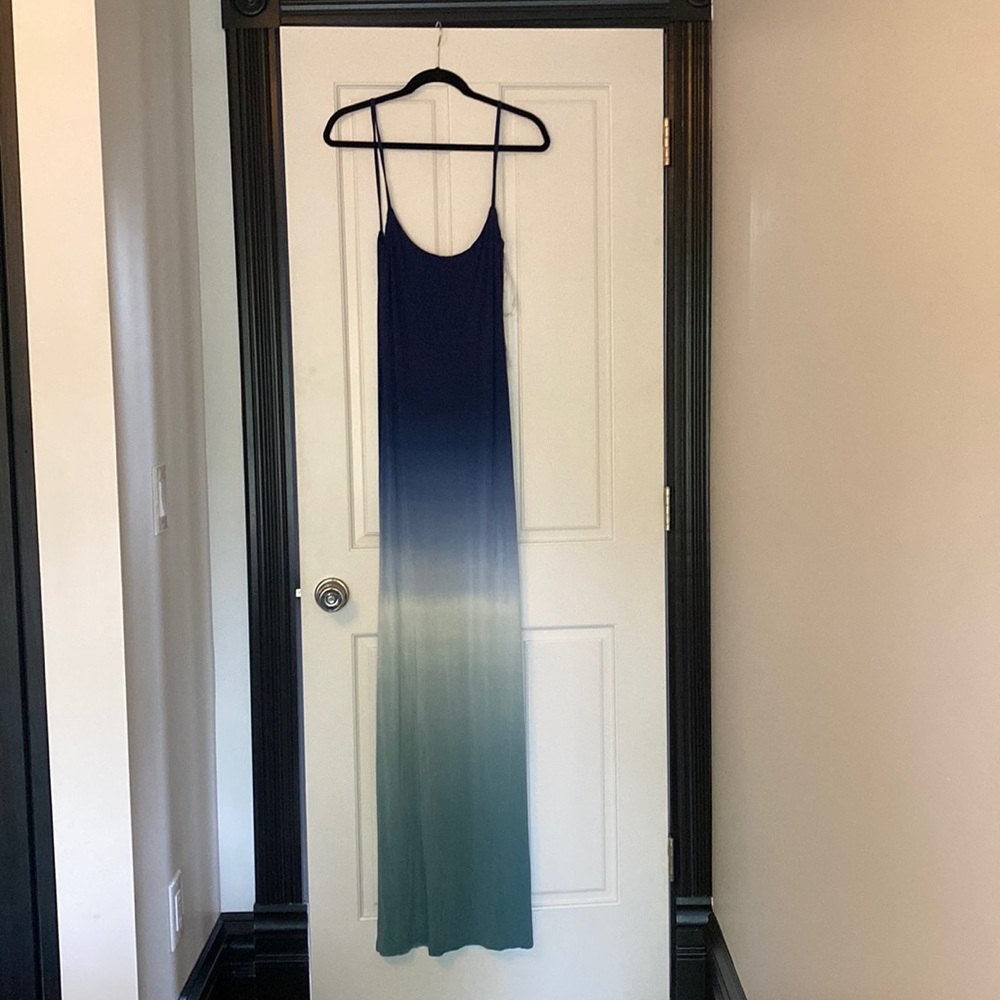 NWT-Young Fabulous & Broke maxi dress. Low back. Blue ombré/dip dye style